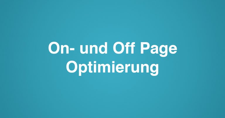 On- und Off Page Optimierung